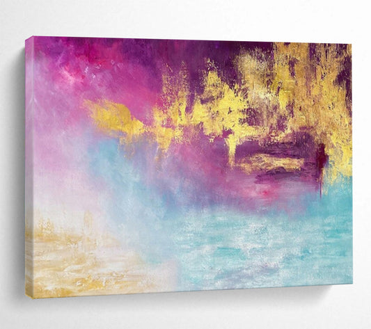 “Dreamy Color Blend - Pinks, Purples, Golds, and Blues” Painting On Canvas DKH015