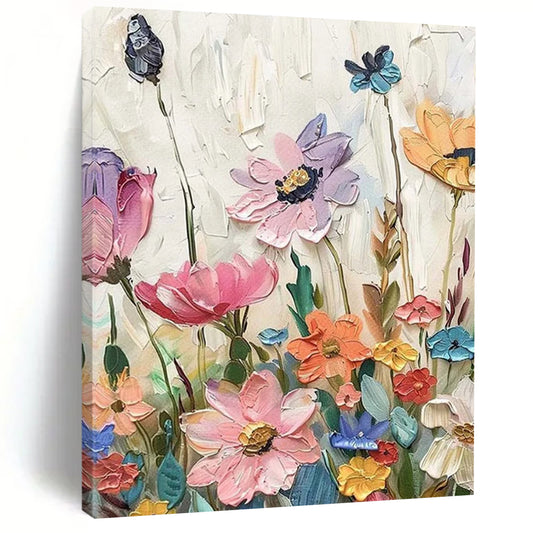 “Colorful Floral Impasto” - Impressionist Flower Painting On Canvas DTP081