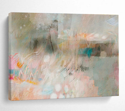 Soft Hued Memories Pastel Toned Abstract Textures Painting On Canvas DKH203