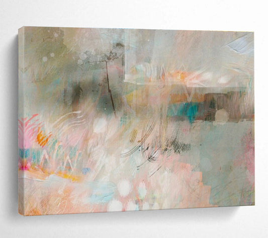 Soft Hued Memories Pastel Toned Abstract Textures Painting On Canvas DKH203