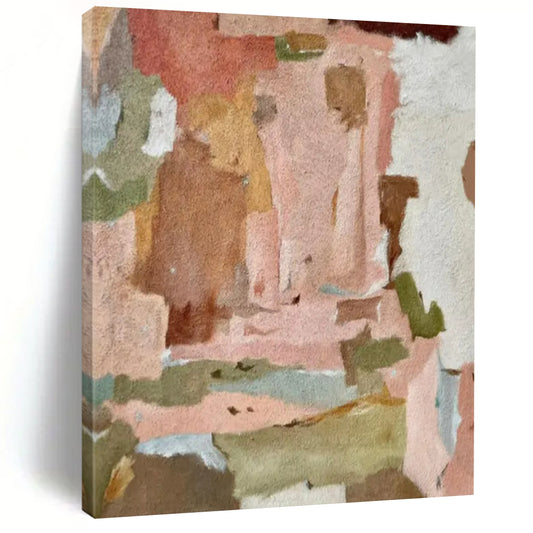 Pink & Earth - Tone Abstract Blocks - Minimalist Geometric Abstract Painting On Canvas CT2285