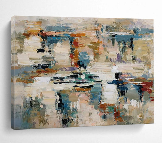 “Color - Blended, Abstract Scene ‘Harmonious Chaos’” - Abstract Impasto Painting On Canvas DLZ012