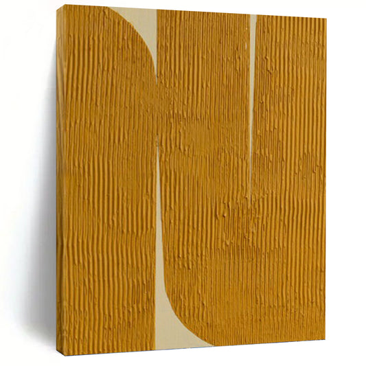 Golden Curves - Minimalist Abstract Painting On Canvas DKH1244