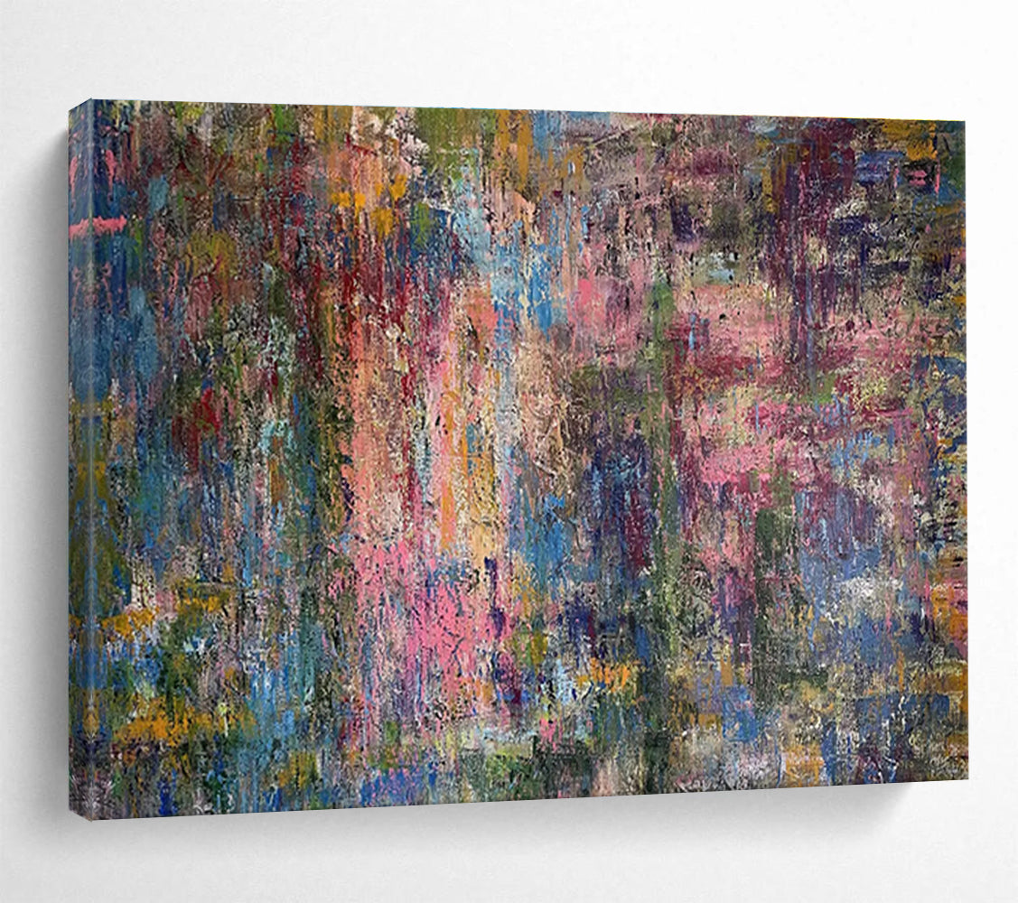 “Vibrant Chaos Abstract” - Multicolor, Textured Abstract Painting On Canvas DKH715