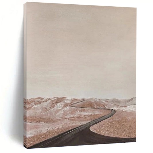 “Minimalist Desert Road Landscape” - Serene Landscape Painting On Canvas DKH1123