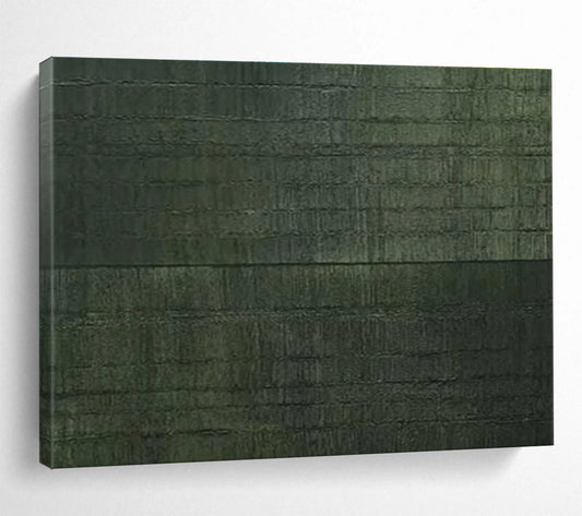 Dark Green Textured Abstract Painting On Canvas DKH656