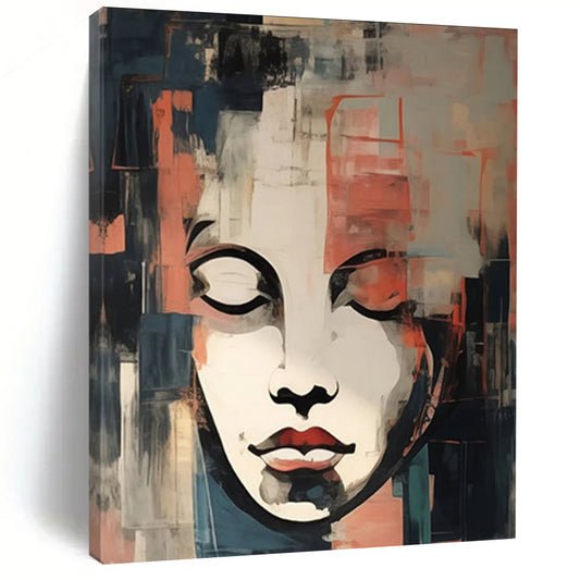 “Abstract Cubist Face” - Cubist - Inspired Portrait Painting On Canvas DTP124