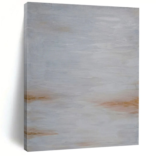 “Soft Gray & Brown Abstract Haze” - Abstract Painting On Canvas CT2322