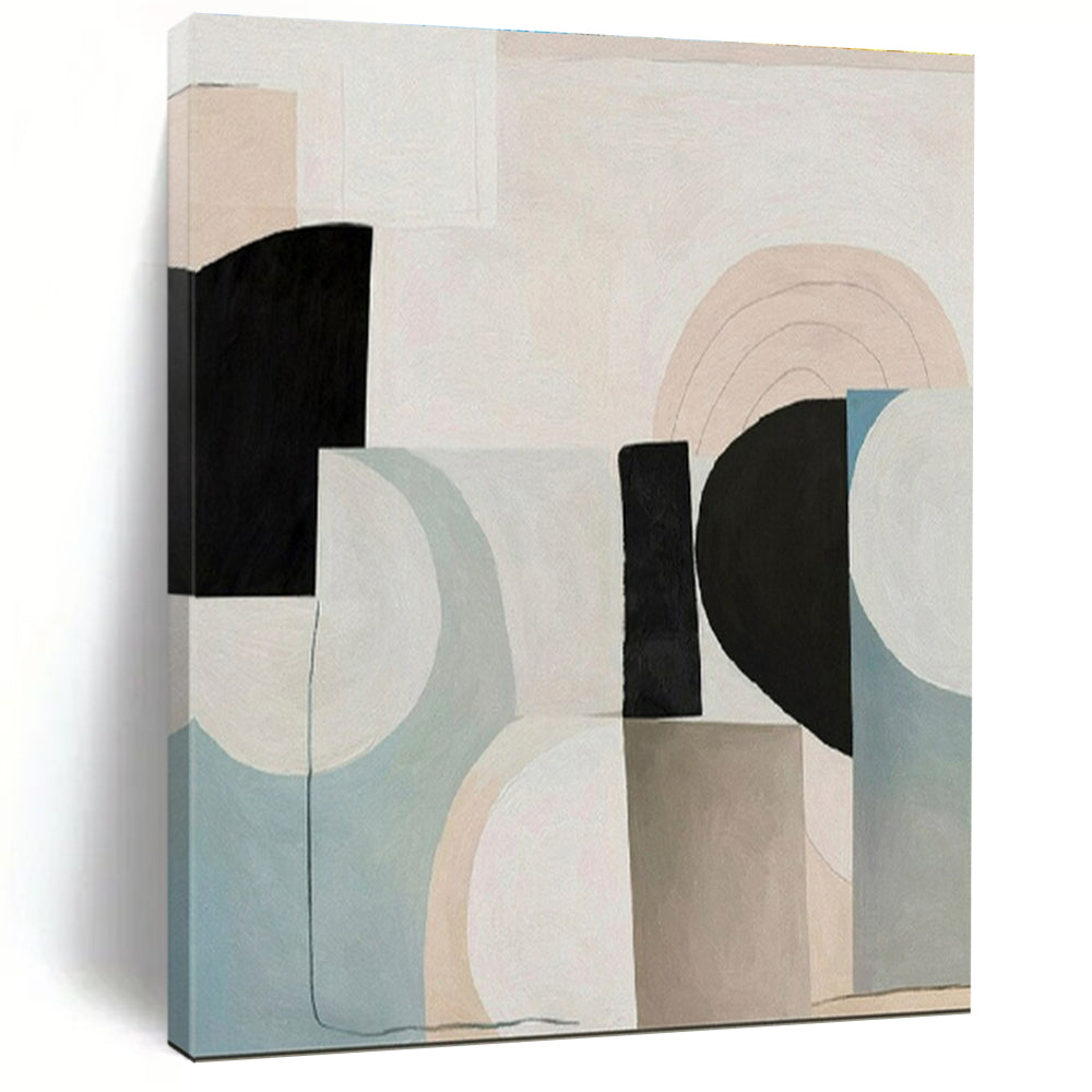 “Soft - Toned Abstract Composition”，Abstract Geometric Style CT0672