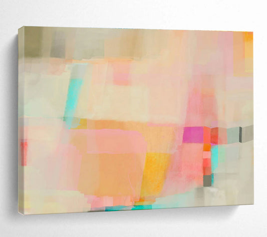 Soft Color Block Abstract - Pastel Hues and Gentle Transitions Painting On Canvas DKH053
