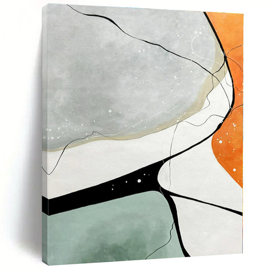 Minimalist Color Blocks - Abstract Geometric Painting CT1233