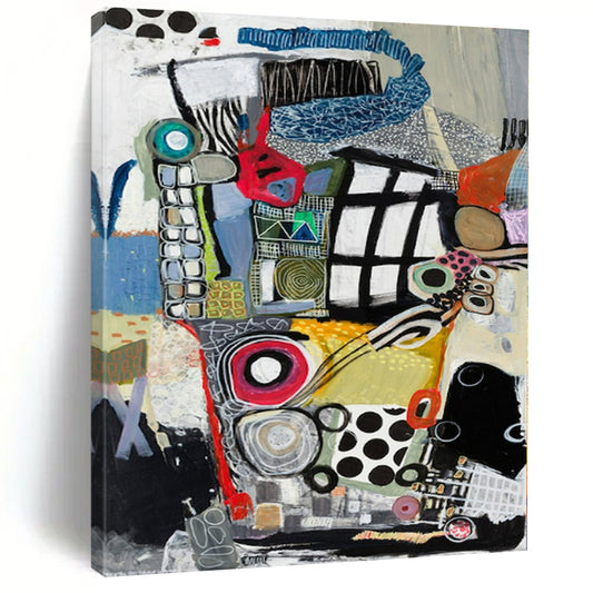 “Eclectic Colorful Abstract Collage” – Mixed - Media Abstract Art CT1172