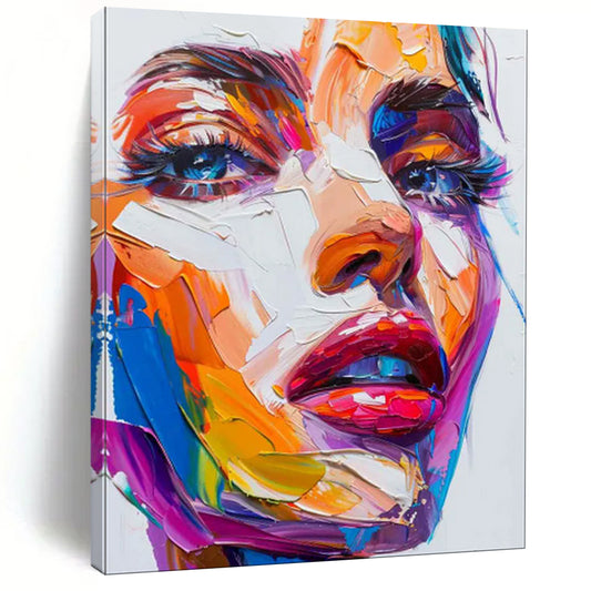 “Vivid Visage” - Abstract Impasto Portrait Art on Canvas CT1870