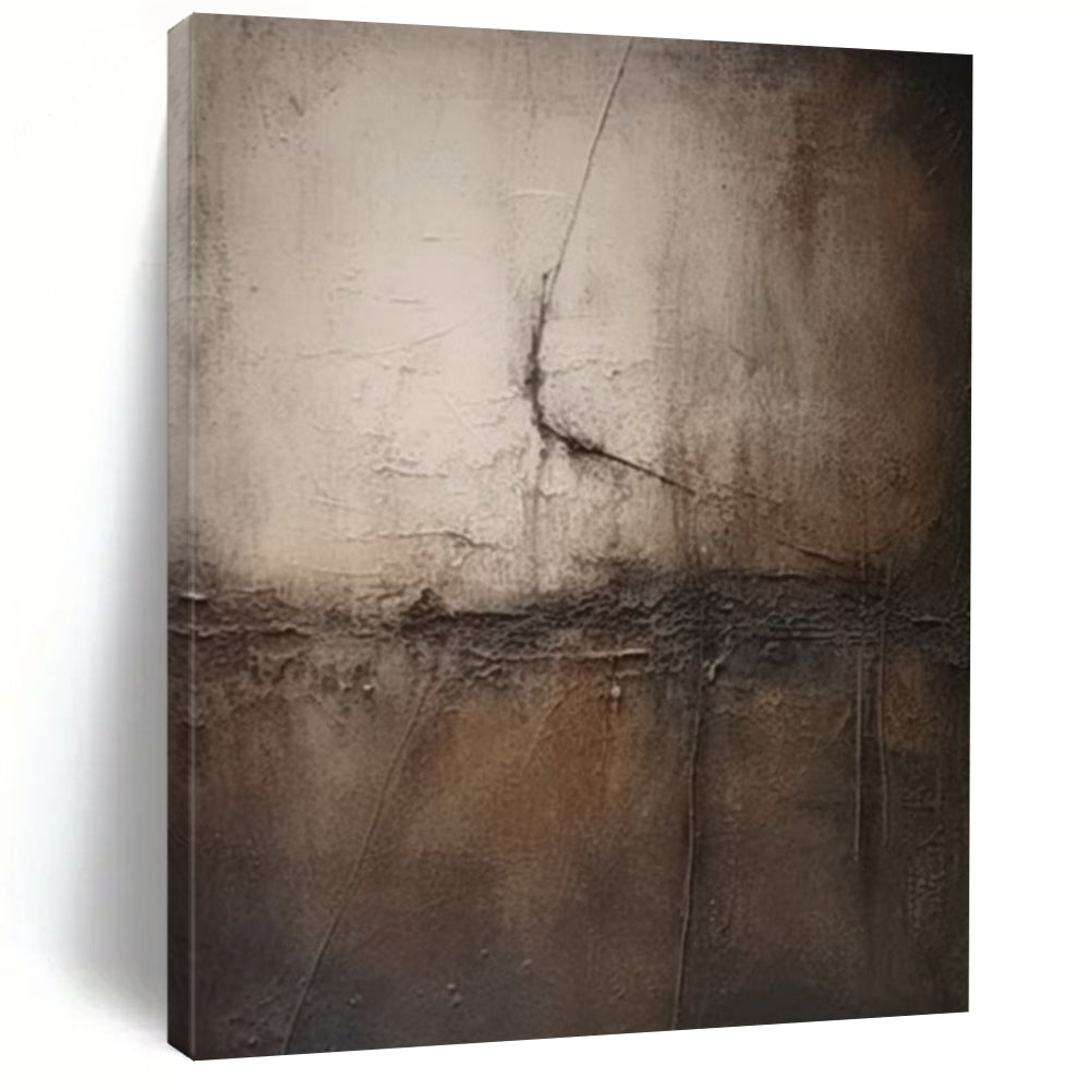 “Gray, Brown Textured Minimalism ‘Subtle Depth’” - Impasto Abstract Painting On Canvas DTP357