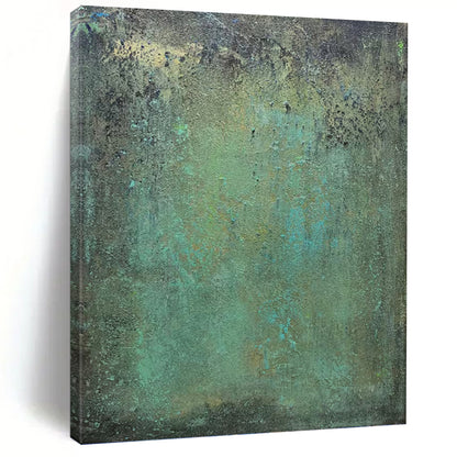“Verdant Patina” - Green, Teal & Brown Abstract Textured Painting On Canvas DKH1192