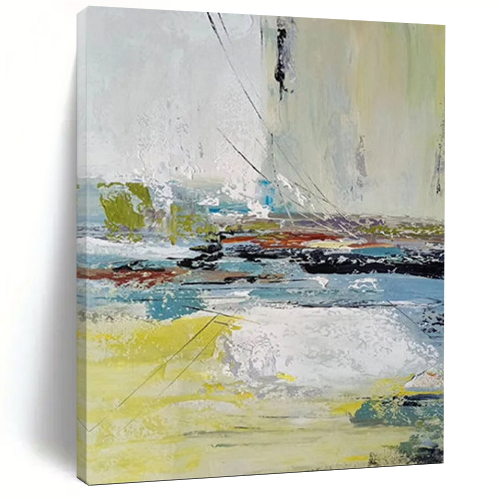 “Abstract Colorful Landscape” - Abstract Expressionist Painting On Canvas DTP052