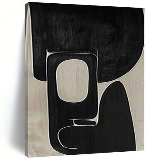“Intricate Black - White Geometric Forms” – Abstract Geometric Painting CT1107