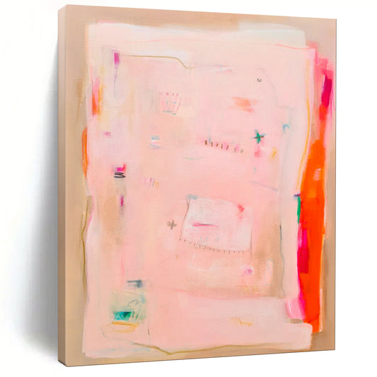 Soft Pinks, Subtle Details - "Blush Whispers" - Abstract Acrylic Painting CT1828