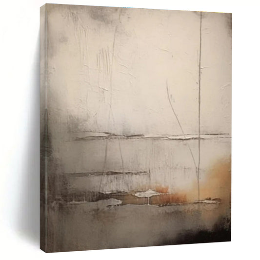 Gray Textured Layers, "Misty Depths" - Textured Abstract Painting CT0709