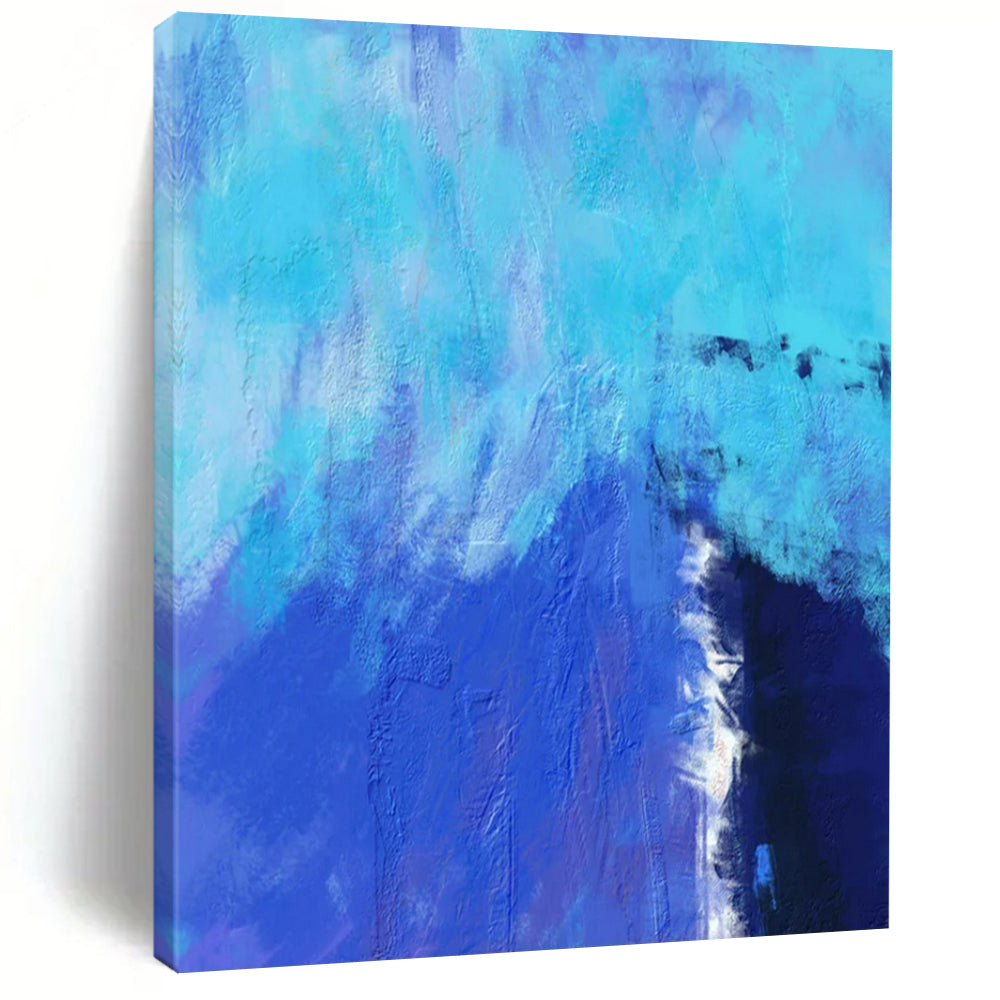 “Vibrant Blue Textured Abstract” - Abstract Painting On Canvas CT2334