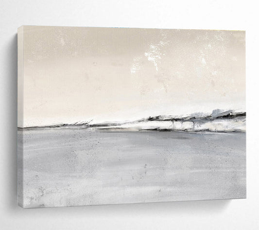 Monochromatic Coastal Abstract Minimalist Painting On Canvas DKH245