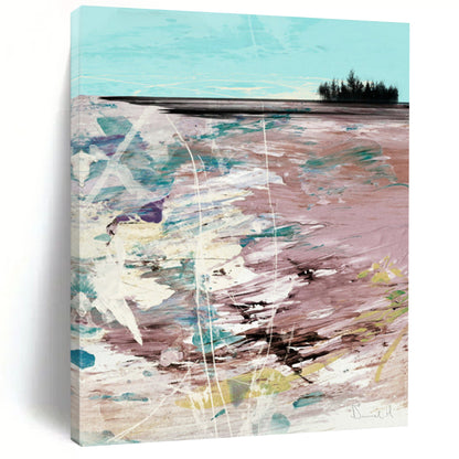 “Colorful Beach Abstract” - Vivid Beach - Inspired Abstract Painting On Canvas DTP198