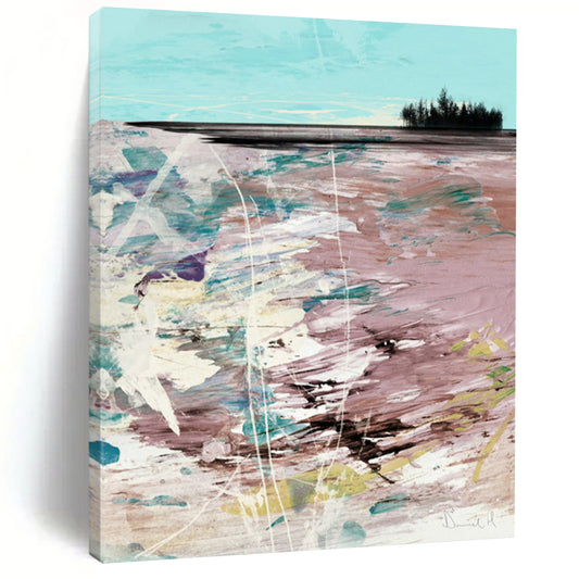 “Colorful Beach Abstract” - Vivid Beach - Inspired Abstract Painting On Canvas DTP198