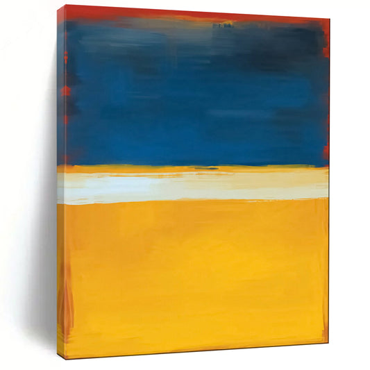 “Red - Blue - Gold Color Blocks” - Modernist Color Field Art CT1945