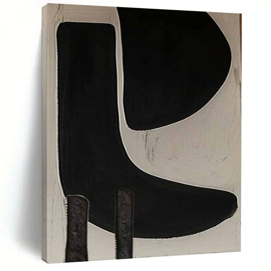 “Black and White Geometric Forms” – Abstract Geometric Painting CT1073