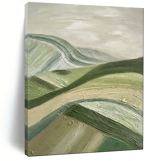 “Rolling Green Hills” - Abstract Landscape Painting CT1988