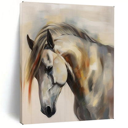 “Soft - Colored Horse Portrait” – Impressionistic Animal Oil Painting On Canvas CT2144