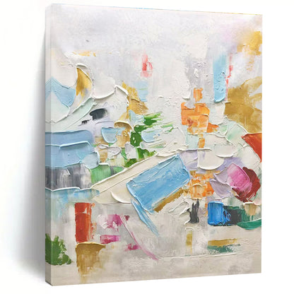 Colorful Thick - Painted Shapes, “Candy Crush Canvas” - Textured Abstract Oil Painting CT0730