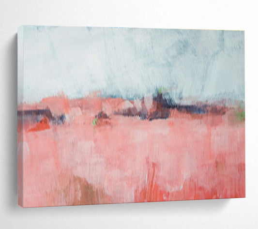“Pink Abstract Field” Abstract Expressionist Painting On Canvas DKH416