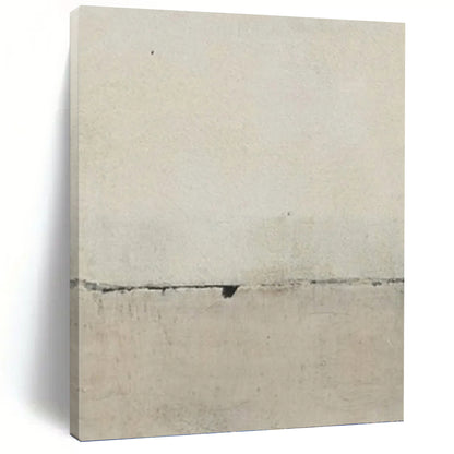“Light Gray Textured Surface with Crack” - Minimalist Abstract Painting On Canvas DKH1122