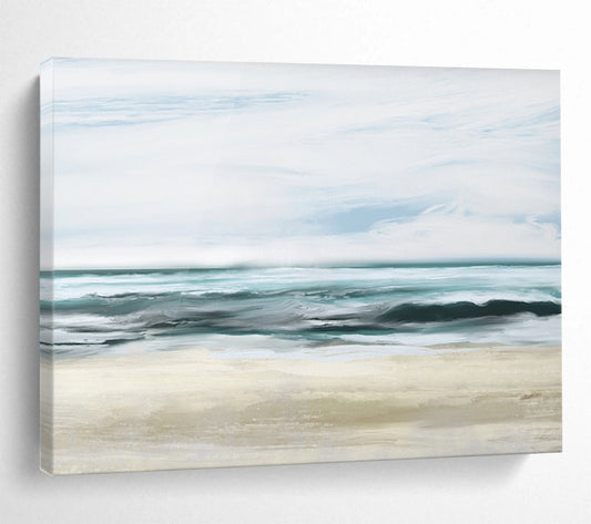 “Calm Blue Ocean Waves” Seascape Oil Painting On Canvas DLZ128