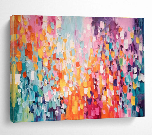 “Colorful Square Abstract” - Lively Abstract Painting On Canvas DKH860