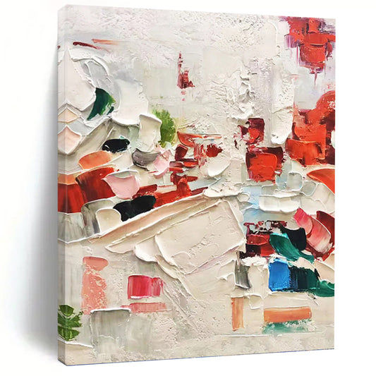 “Colorful Impasto Collage” - Vibrant Textured Abstract Painting DKH1044