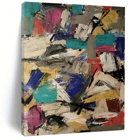 “Colorful Abstract Collision” - Vibrant Abstract Expressionist Painting DKH1039