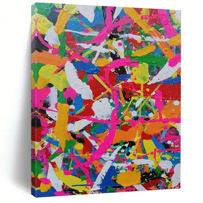 Color Explosion Splatter - Abstract Expressionist Painting On Canvas DKH1277