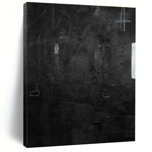 Dark Textured Abstract - Textured Abstract Acrylic Painting CT1416