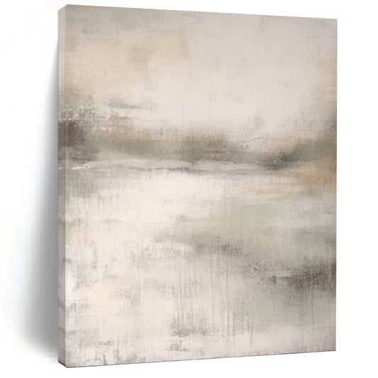 “Soft Gray Abstract Vista” - Subtle Landscape - Inspired Painting On Canvas DKH1668