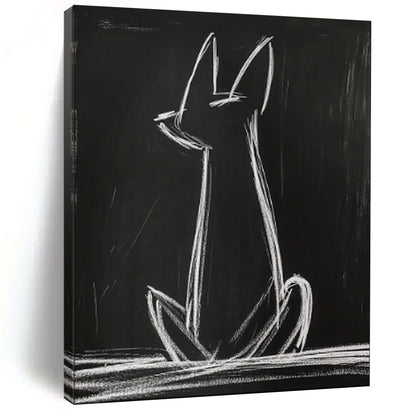 “White Cat Silhouette” - Minimalist Animal Art CT2027