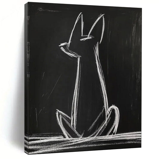 “White Cat Silhouette” - Minimalist Animal Art CT2027