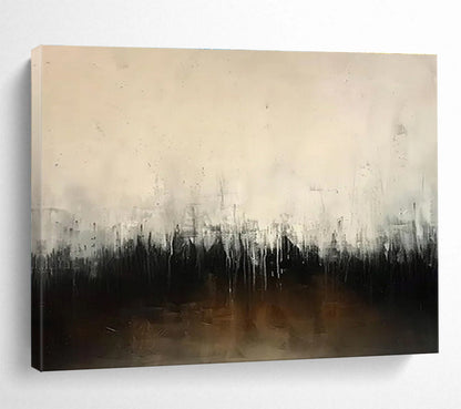 Monochromatic Abstract - Muted Tones and Dripping Effects Painting On Canvas DKH048