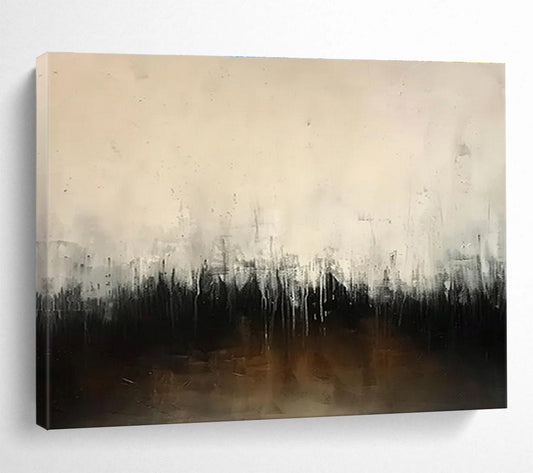 Monochromatic Abstract - Muted Tones and Dripping Effects Painting On Canvas DKH048