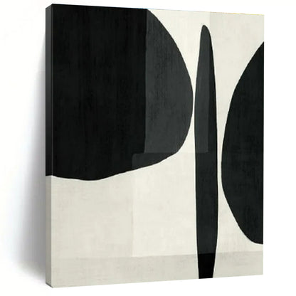 Black - White Abstract Forms I - Minimalist Abstract Ink Painting CT1426