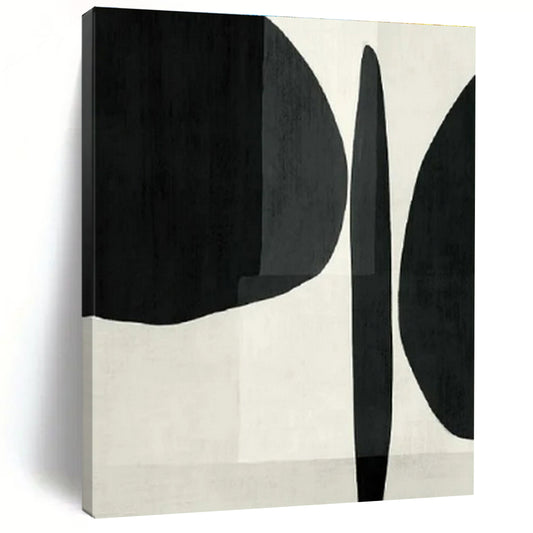 Black - White Abstract Forms I - Minimalist Abstract Ink Painting CT1426