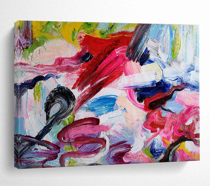 Energetic Colorful Swirl Abstract Painting On Canvas DKH297