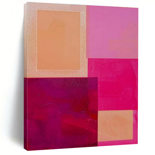 Pink, Purple & Orange Textured Rectangles - "Colorful Layers" - Abstract Textured Painting CT1480