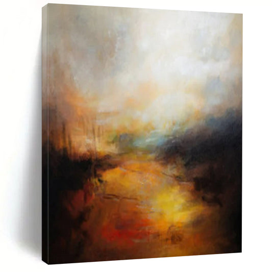 “Warm - Toned Abstract Landscape” - Abstract Painting On Canvas CT2333